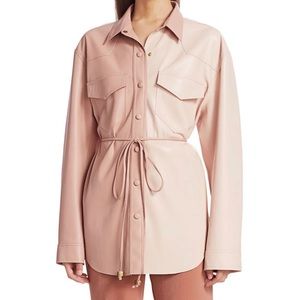 NANUSHKA EDDY PINK VEGAN LEATHER TOP